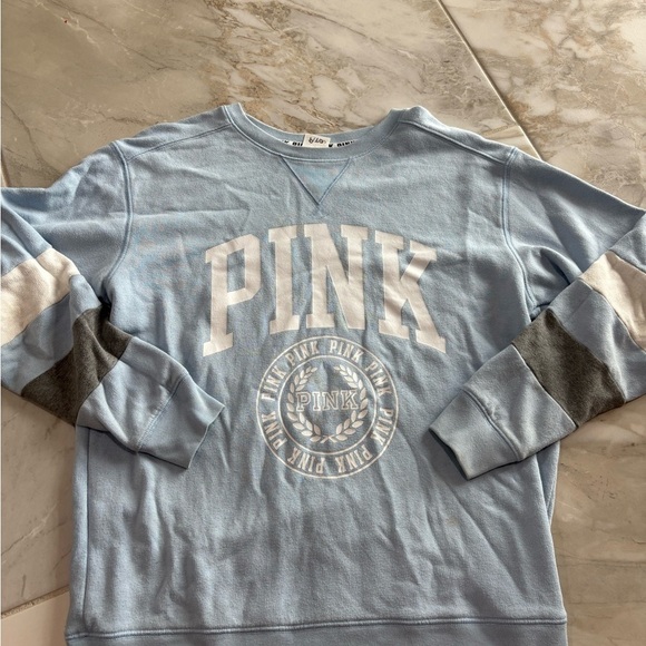 Victoria's Secret Tops - Victoria's Secret PINK Light Blue Sweatshirt